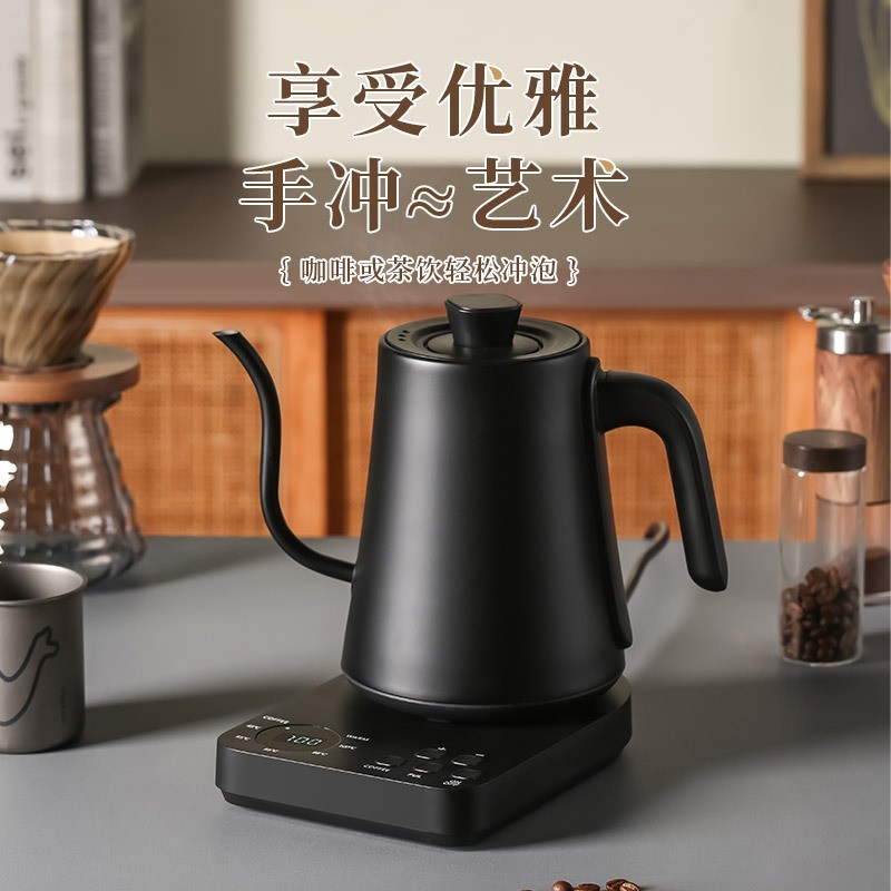 定制跨境智能电热水壶细长嘴鹅颈壶英文外贸110V220V手冲咖啡水壶图4