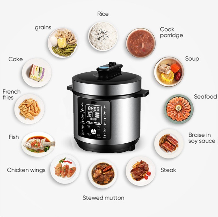 定制电压力锅家用双数码多功能5L-6L智能高压锅出口压力锅图2