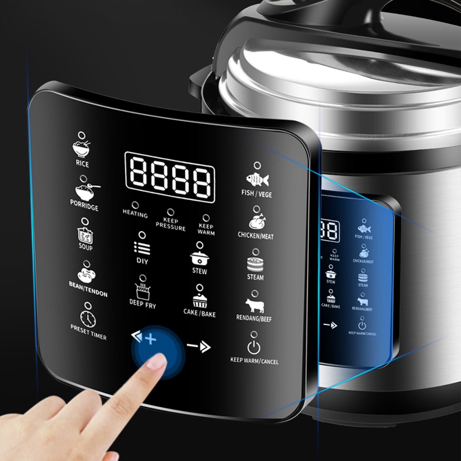 外贸商用电压力锅8L/10L/12L/智能大容量家用自动智能高压锅工厂图2