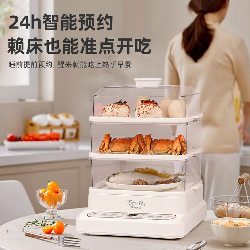 32升家用电蒸锅PC加厚材质食品级10秒上汽蒸煮更快智能断电图2