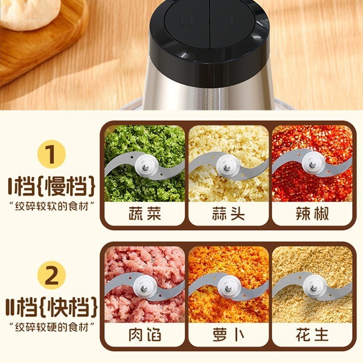 【加工定制】绞肉机家用不锈钢电动多功能料理搅拌机肉馅蒜蓉搅拌图4