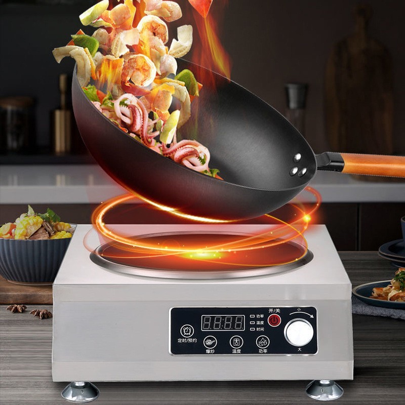 贸跨境电磁炉3500w英文110V欧规英规美规厂家凹面家用套装黑晶图2