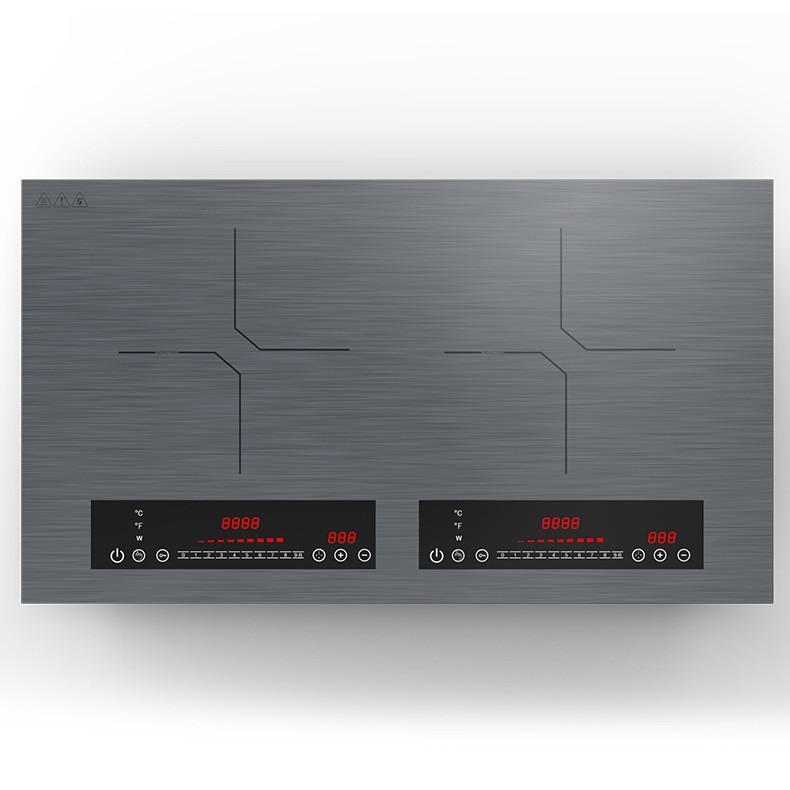 定制双头电磁炉双灶电陶炉组合灶嵌入式拉丝款双屏滑动厂家图3