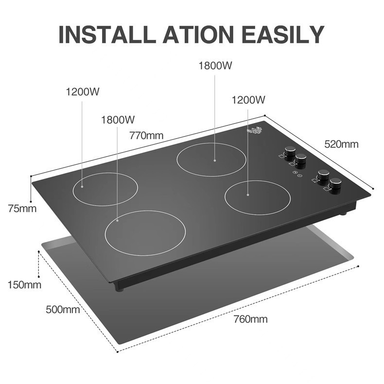 定制4头电磁炉电陶炉嵌入式大功率旋钮多头美标英文厨房电器图2