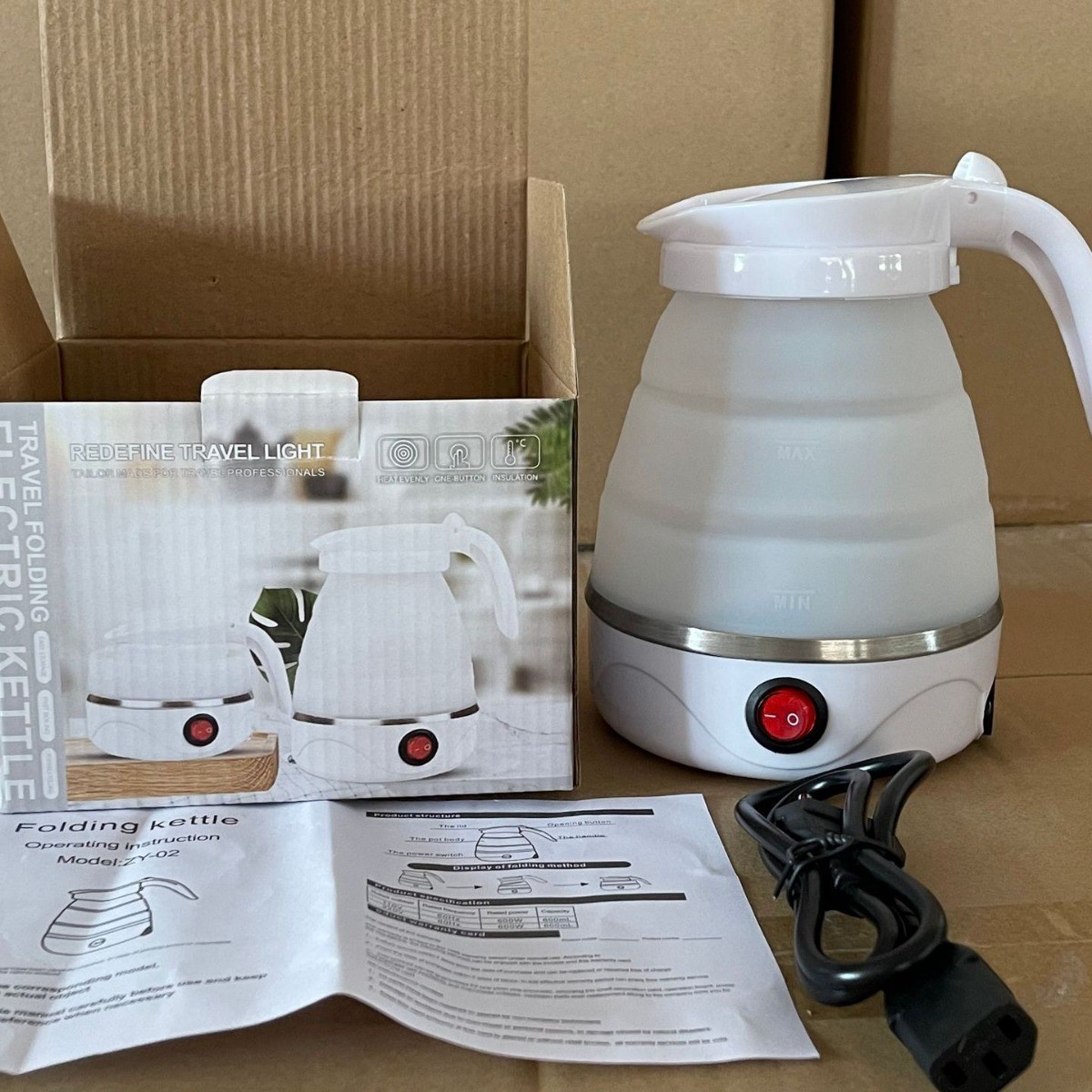 折叠水壶便携式硅胶电水壶迷你可伸缩旅游家用烧水壶出差电水壶图3