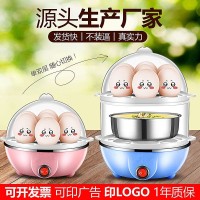 跨境多功能双层蒸蛋器家用煮蛋器迷你早餐机自动断电多国电压适配