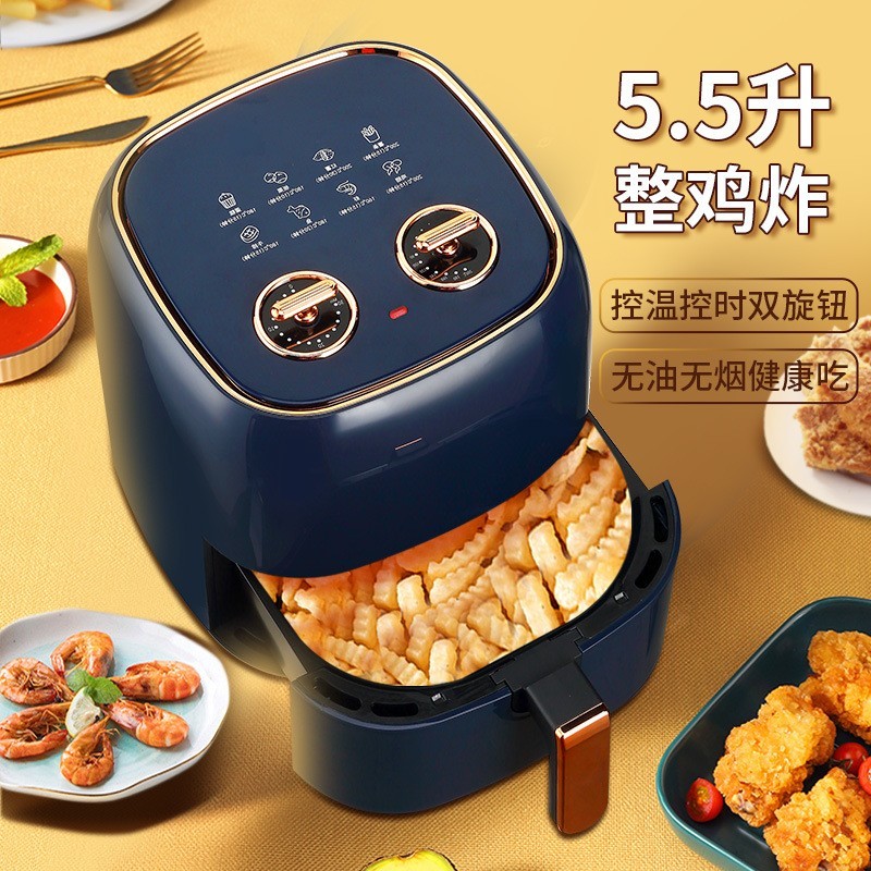 定制贴牌代加工空气炸锅家用黄金容量全自动机械式电炸锅跨境外贸图3