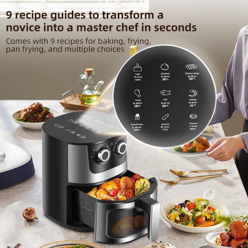 空气炸锅家用不锈钢可视窗烤箱薯条炸鸡电炸鍋air fryer跨境外贸图2