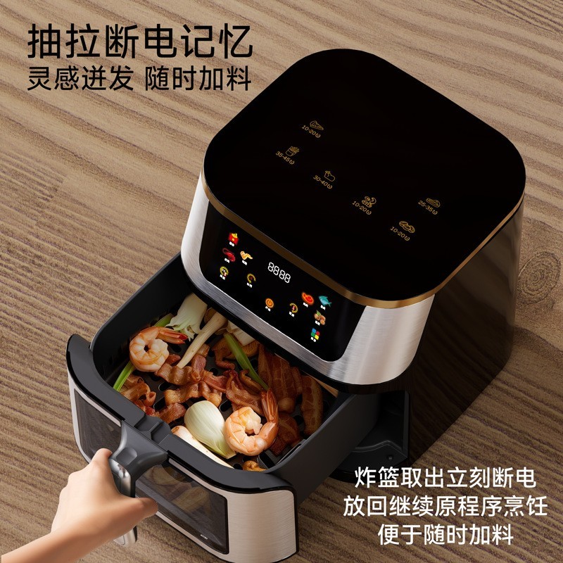 不锈钢空气炸锅家用多功能大容量烘烤机可视全自动电炸锅跨境OEM图3