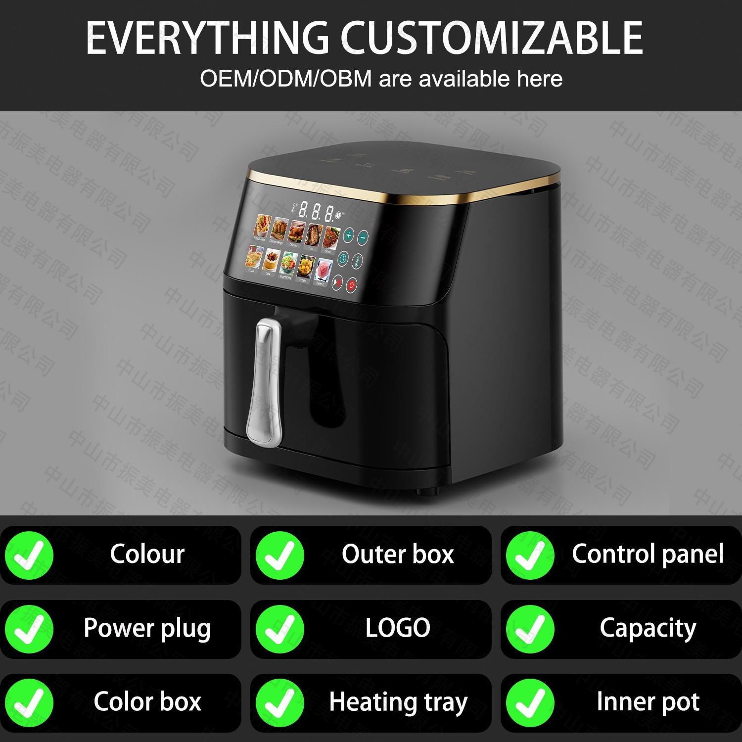 跨境精选新款高颜值Airfryer家用大容量多功能智能微波炉空气炸锅图2