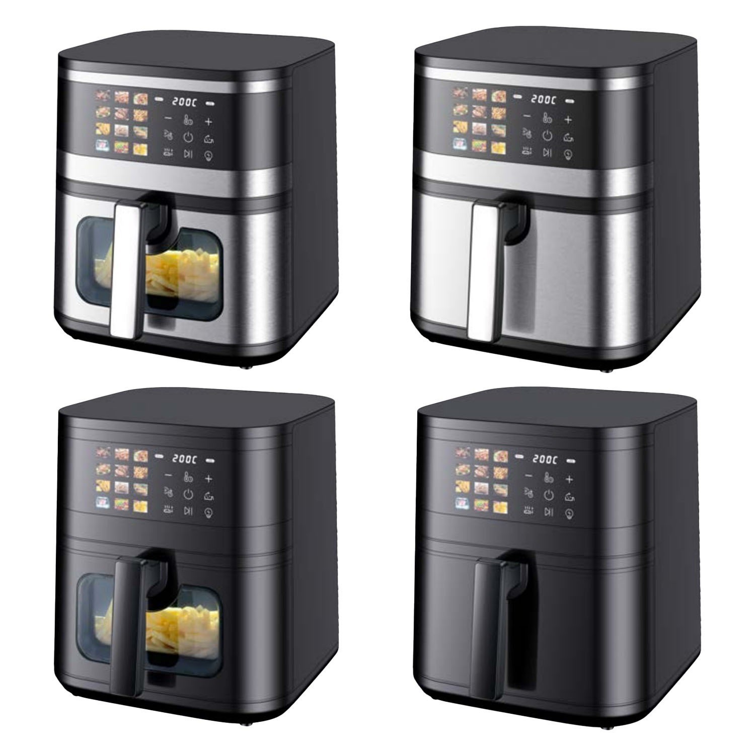 OEM 8L电动数字空气油炸锅110V/220V智能方形视觉电动不锈钢烤箱图5