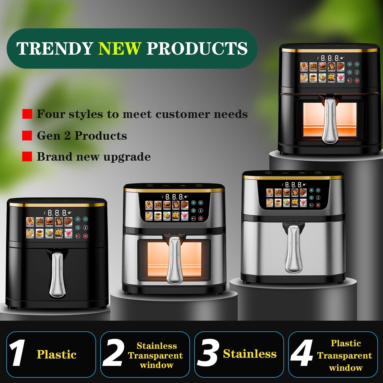 Air Fryer跨境欧规220V电炸锅智能触屏薯条机10L大容量空气炸锅图3