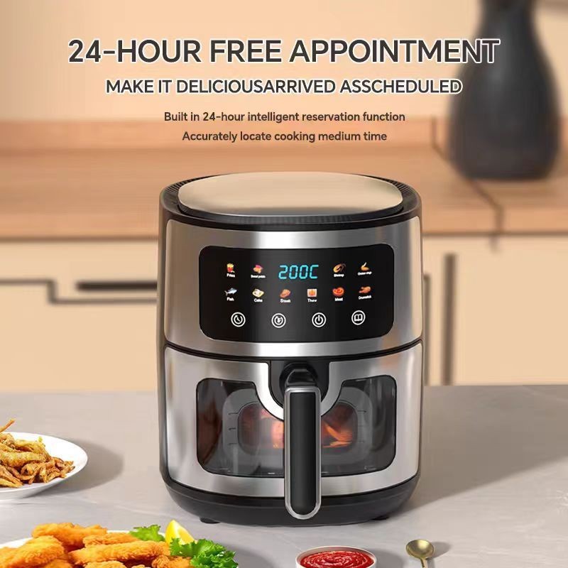 外贸出口多功能可视炸锅薯条机 定制智能定时10L大容量空气炸锅图2