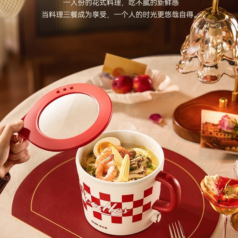 OEM定制电煮锅宿舍学生多功能家用一体迷你小型火锅煮泡面锅图3