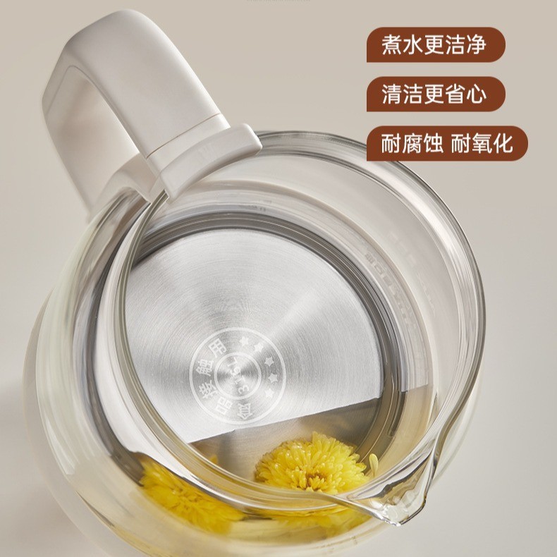 OEM定制全玻璃养生壶2024新款家用多功能煮茶器办公室烧水壶花茶图3