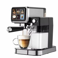 跨境意式咖啡机家用半自动泵压式带研磨一体机浓缩咖啡机