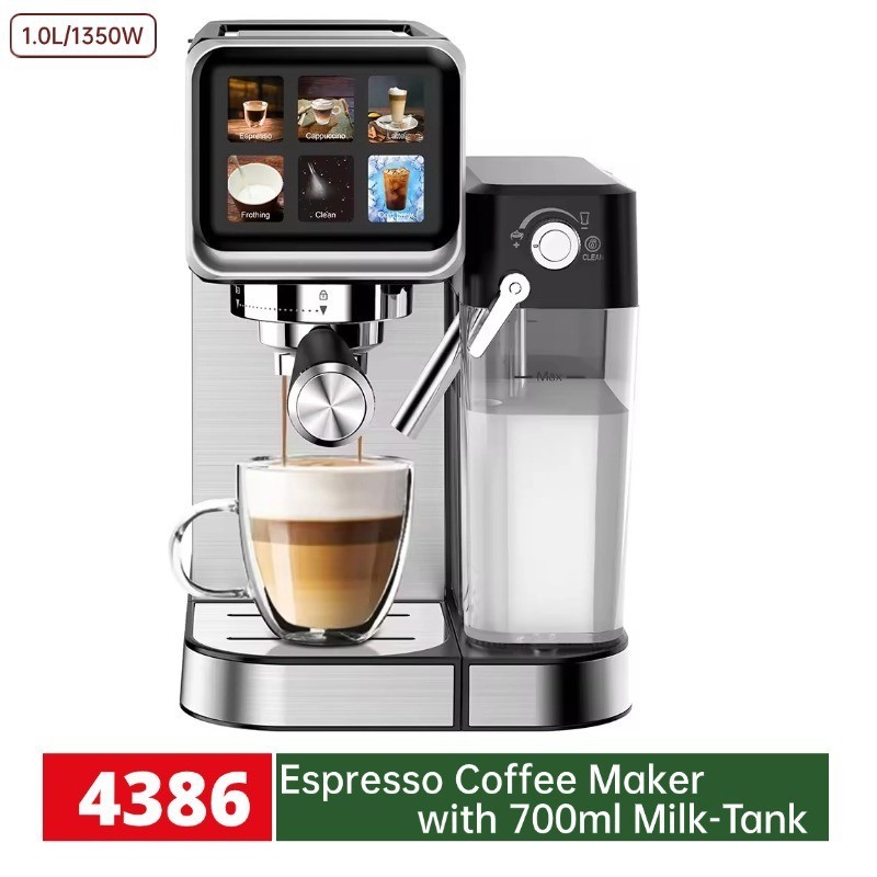 跨境意式咖啡机家用半自动泵压式带研磨一体机浓缩咖啡机图2