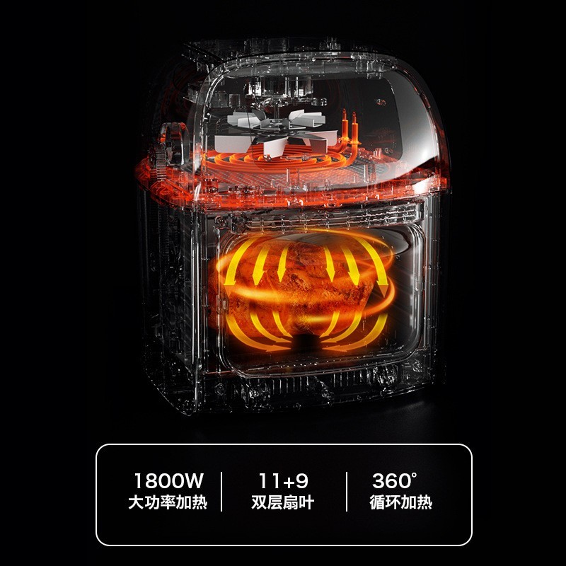 新一代可视空气炸锅12L大容量图4