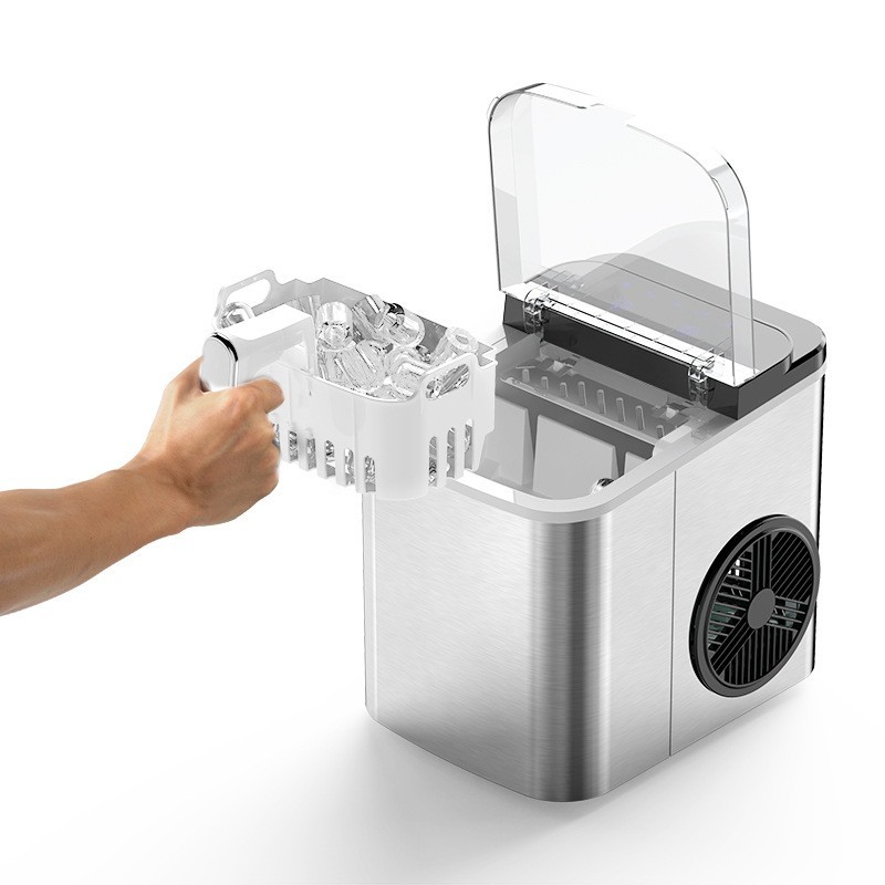 12KG家用全自动制冰机商用摆摊奶茶店制冰机器小型宿舍冰块机图5