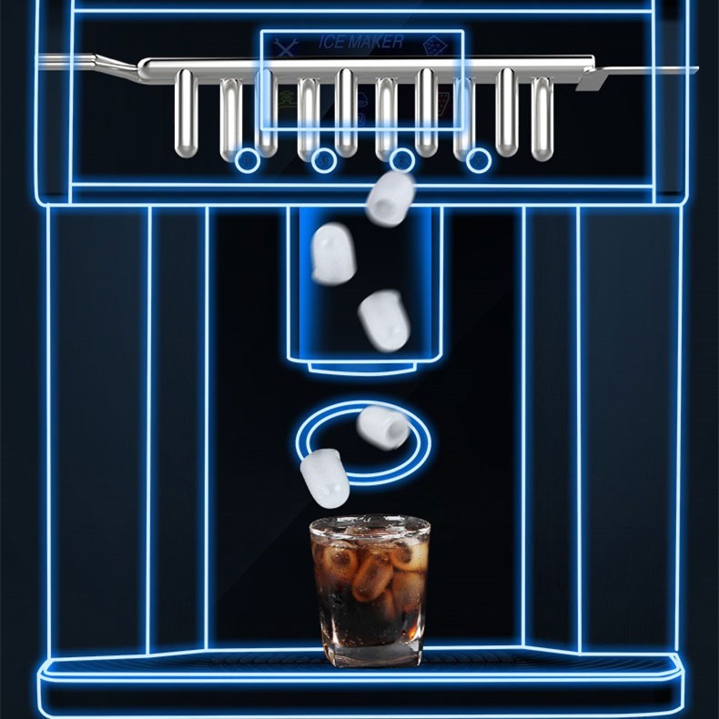 跨境欧美台式迷你全英文小型家用日产15KG圆冰制冰冷水一体制冰机图3