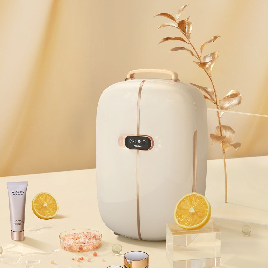 定制美妆冰箱 12L复古手提冰箱 双门数显迷你化妆品冰箱定制图2