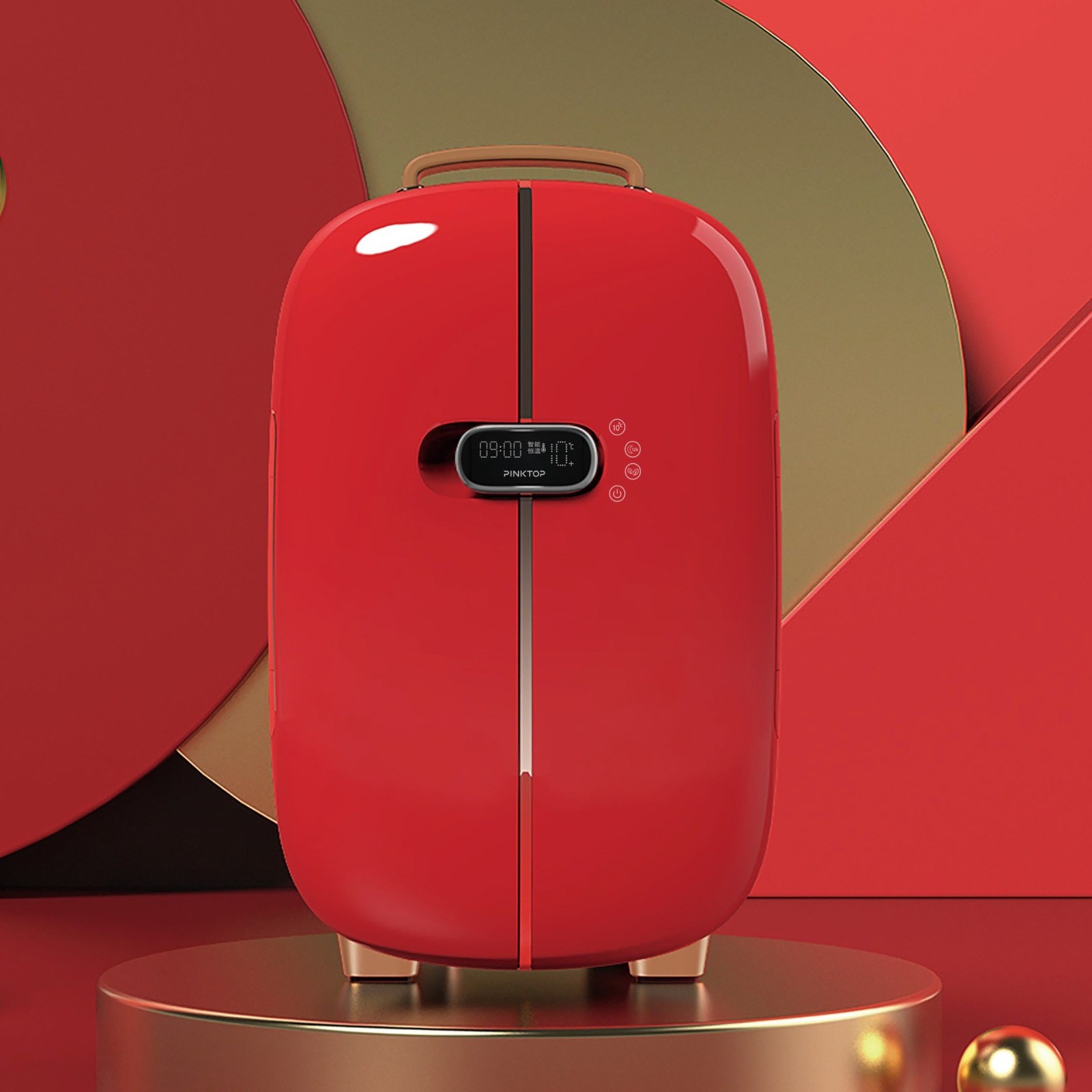 定制美妆冰箱 12L复古手提冰箱 双门数显迷你化妆品冰箱定制图4