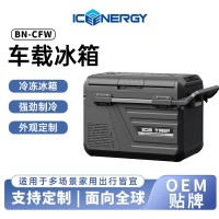 2025新款跨境OEM车载专用冰箱可结冰55L双开门压缩机插电冰箱定制