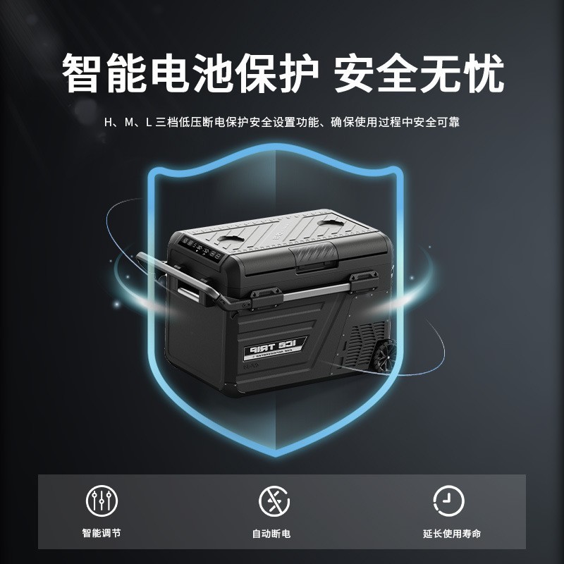 2025新款跨境OEM车载专用冰箱可结冰55L双开门压缩机插电冰箱定制图2