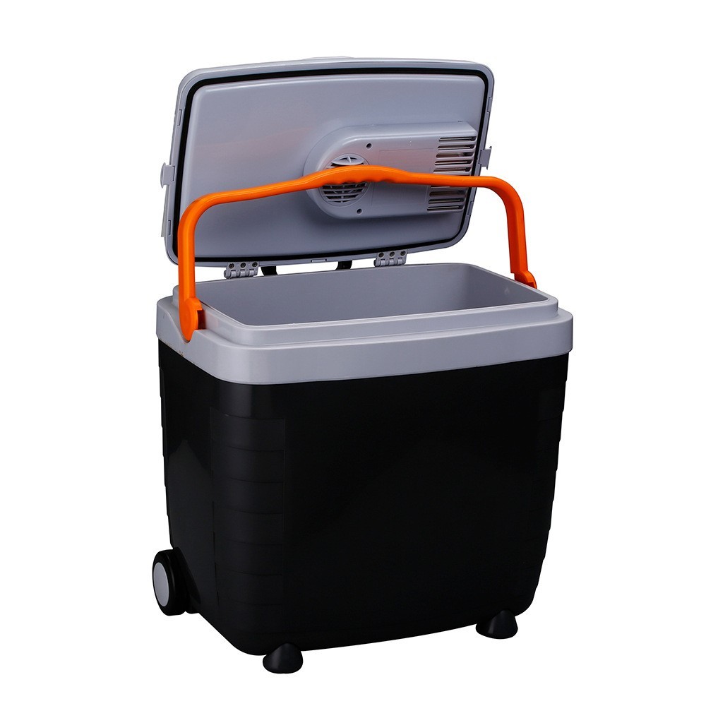 户外车载冰箱车家两用28L半导体野营冷热保温箱12v滚轮PU发泡便携图2