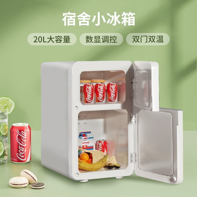 定制贴牌双门双温上层制冷下层加热触摸屏迷你礼品化妆品冷藏冰箱图2
