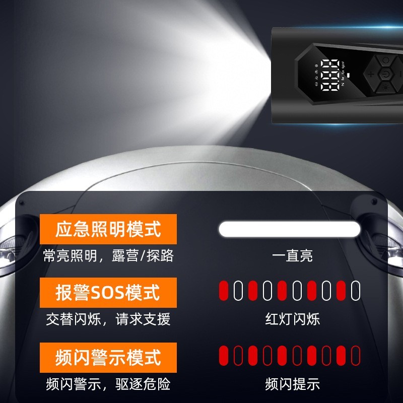 无线车载充气泵便携式轮胎汽车打气泵电动轿车轮胎高压打气筒图2