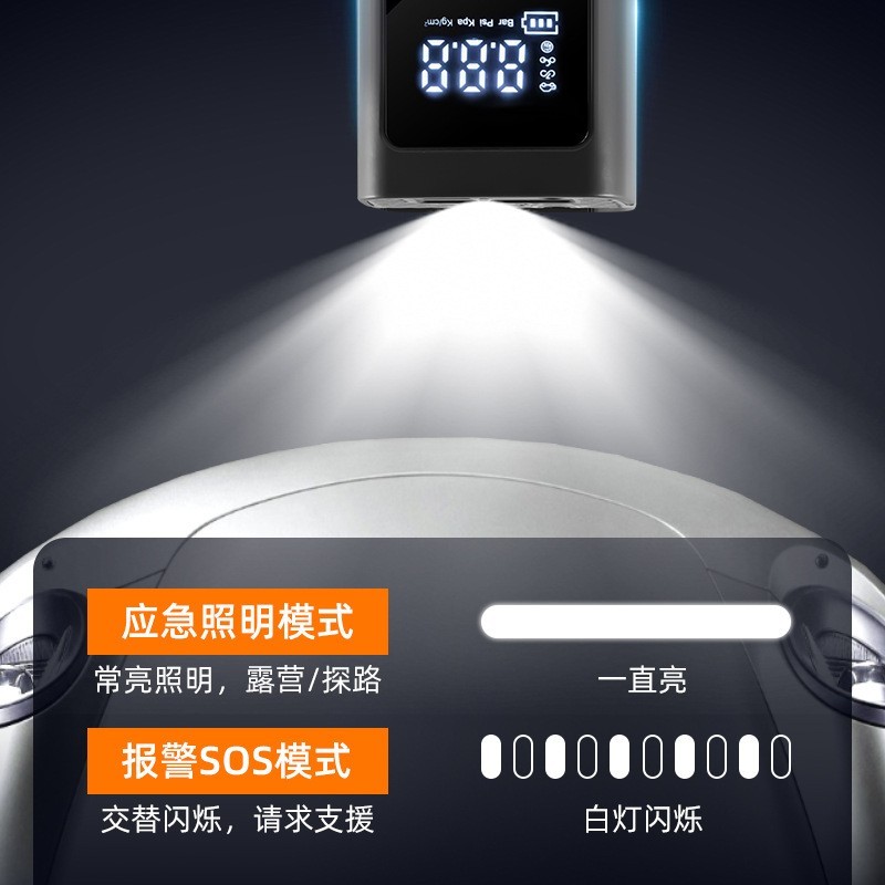 跨境车载充气泵车载无线充气泵汽车用便携式打气泵电动轿车轮胎泵图2