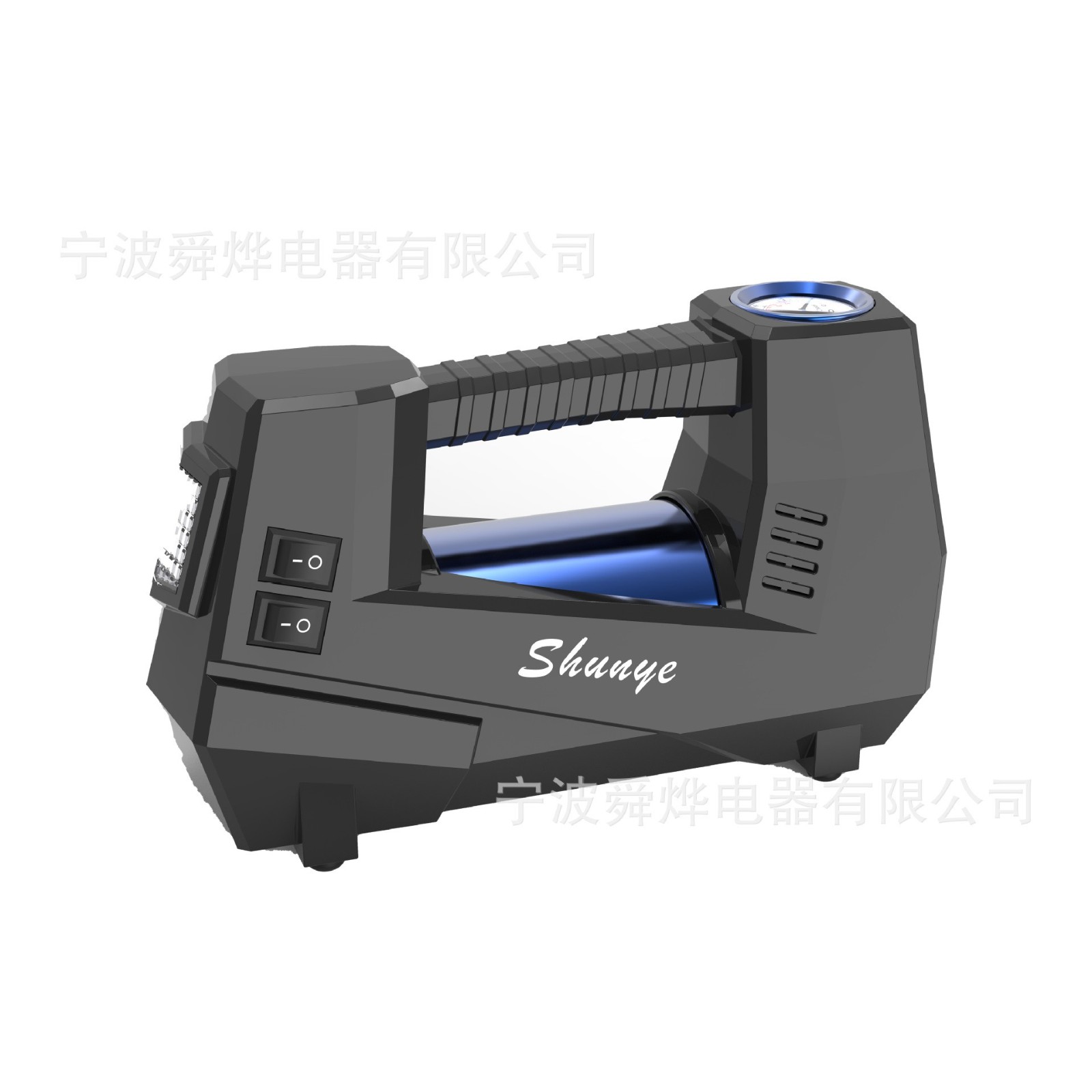 厂家定制轮胎球类35L便携式车载充气泵带灯家用应急金属加气机图5