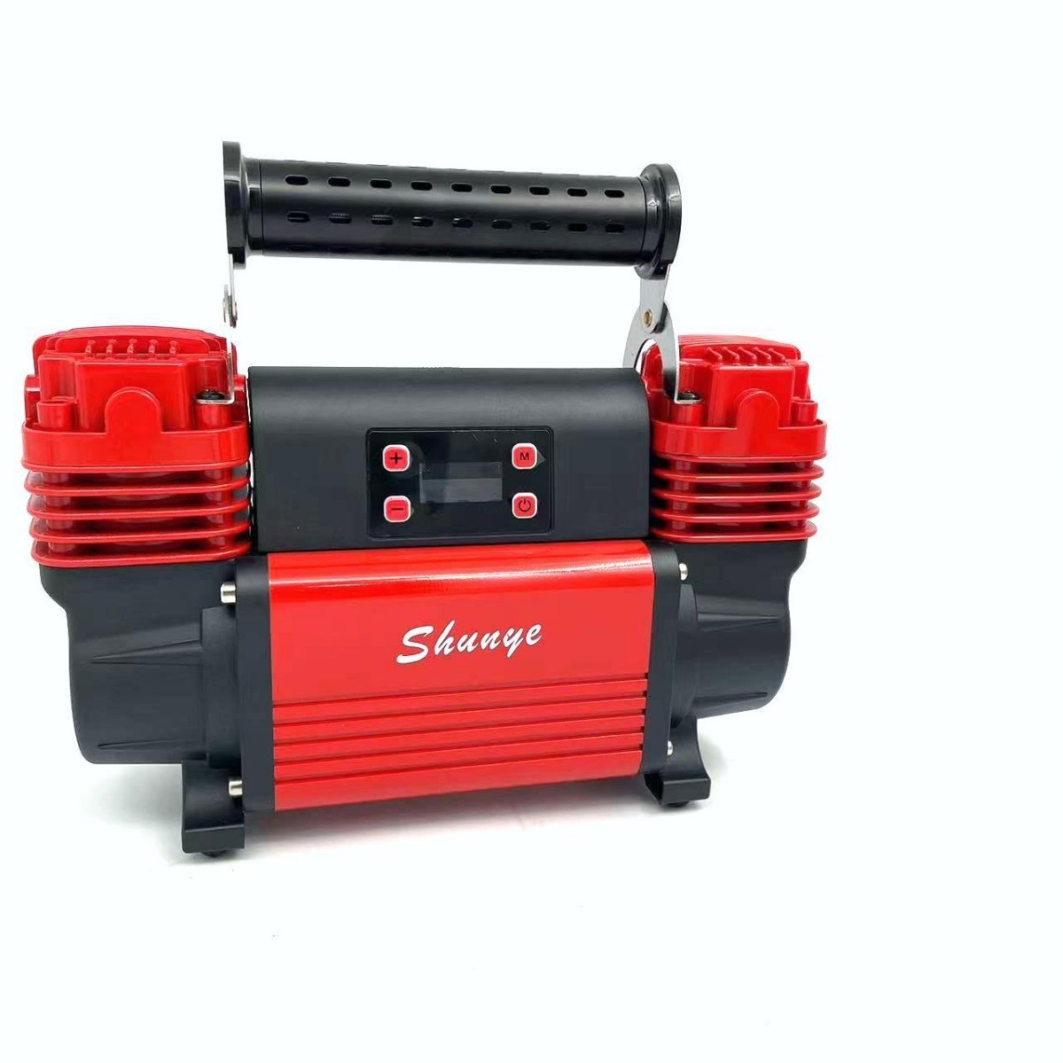 厂家定制数显充气泵双缸80L鱼夹线供电胎压测量表车载金属充气机图4