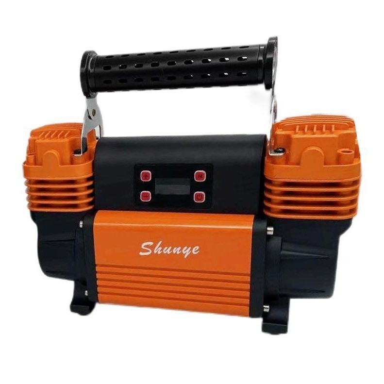 厂家定制数显充气泵双缸80L鱼夹线供电胎压测量表车载金属充气机图3