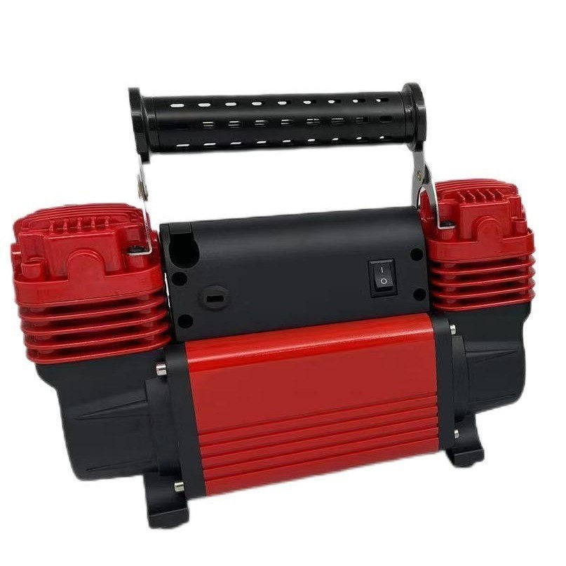 厂家定制数显充气泵双缸80L鱼夹线供电胎压测量表车载金属充气机图2