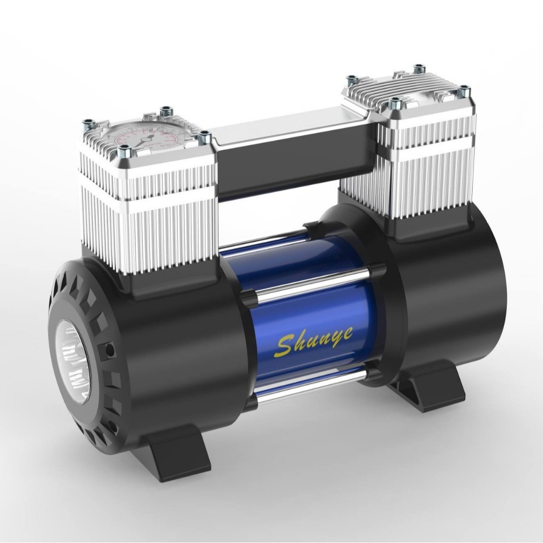 厂家定制带灯金属双杠车载充气泵便携式应急工具家用小轿车SUV图2