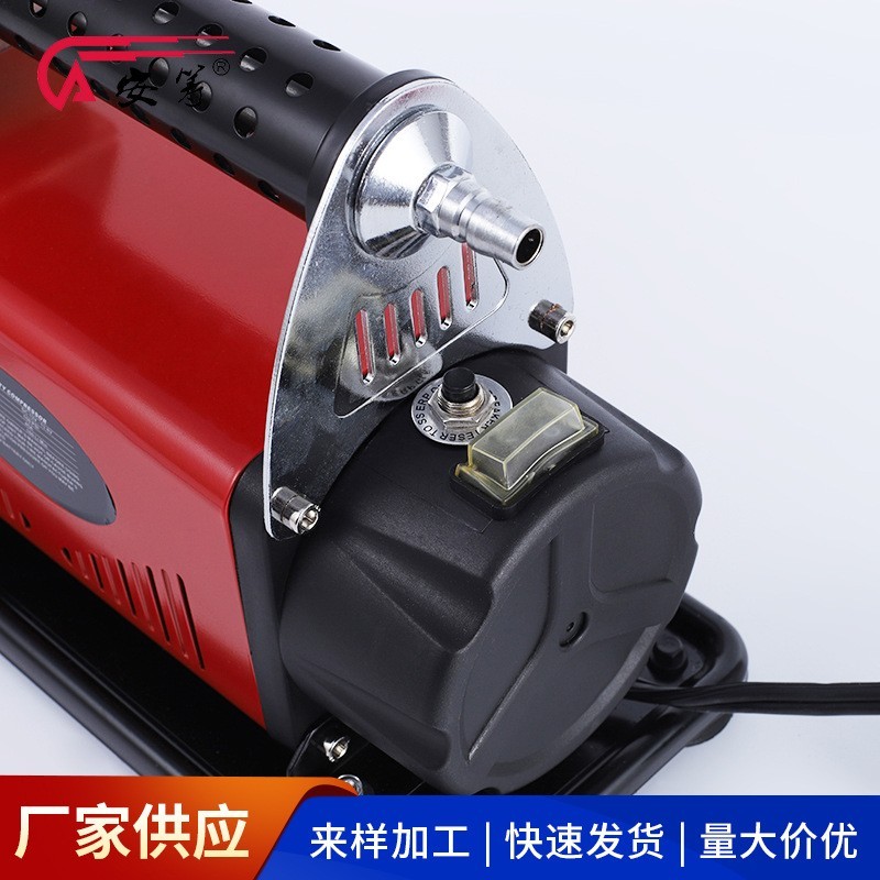 金属双缸充气泵 电动汽车轮胎打气泵 车用检测胎压充气泵图3