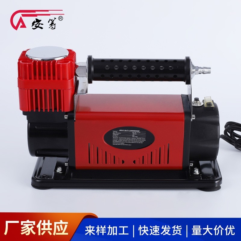 金属双缸充气泵 电动汽车轮胎打气泵 车用检测胎压充气泵图4