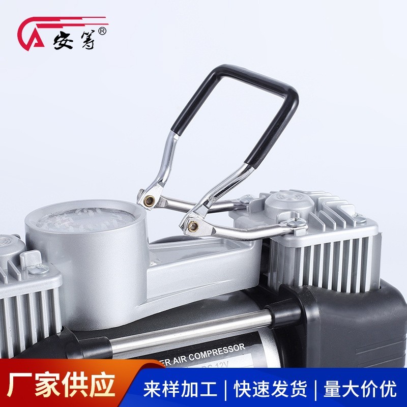 便携式充气泵12V汽车打气筒 汽车电动充气泵 车载双缸充气泵图2