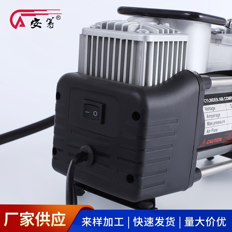 便携式充气泵12V汽车打气筒 汽车电动充气泵 车载双缸充气泵图4