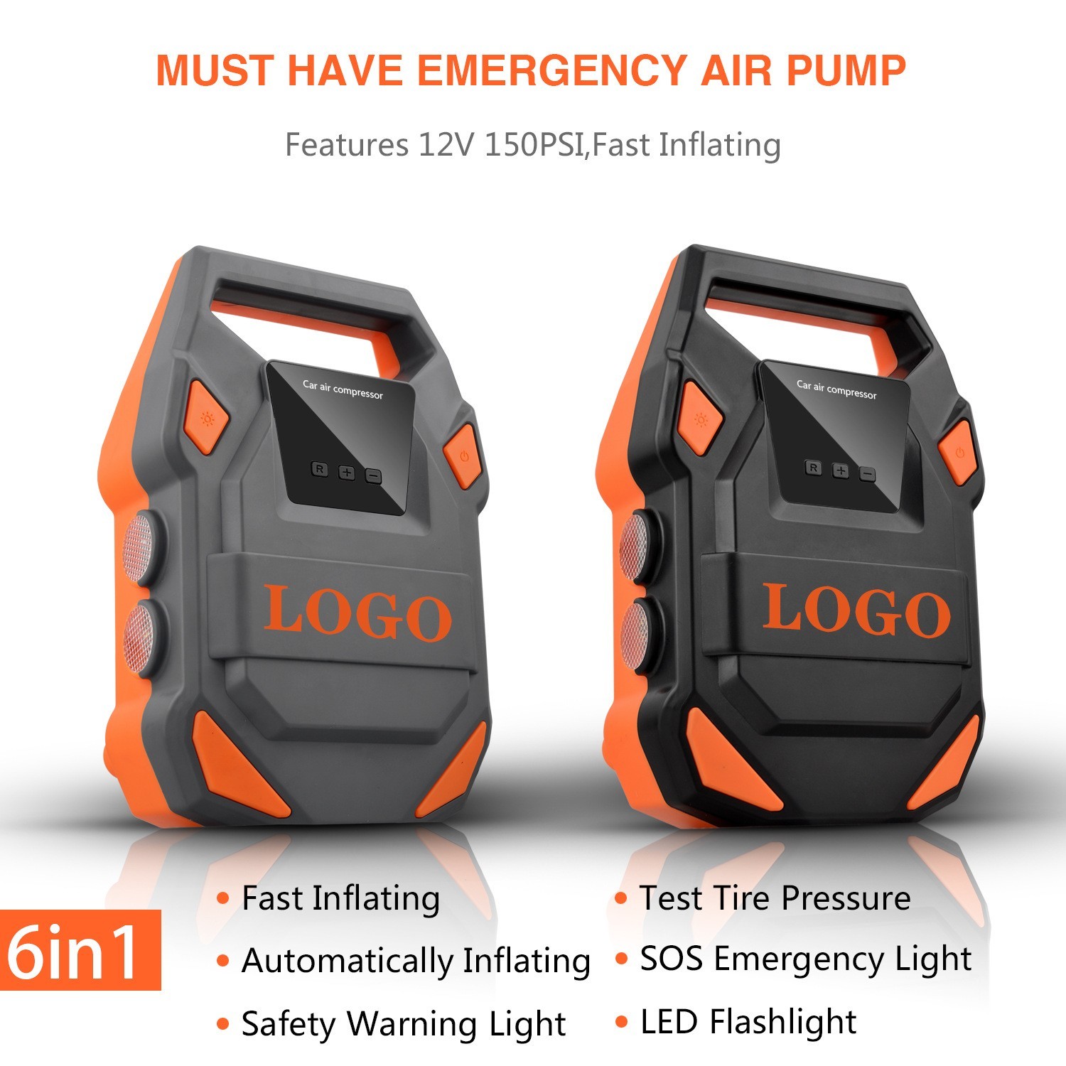 车载数显充气泵亚马逊跨境电商12VSOS灯自动充停汽车泵车用打气泵图5