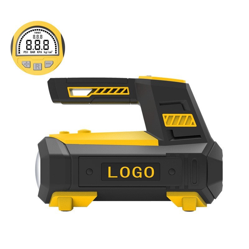 新款车载充气泵便携打气泵多功能氣泵自动充停轮胎汽车数显充气泵图2