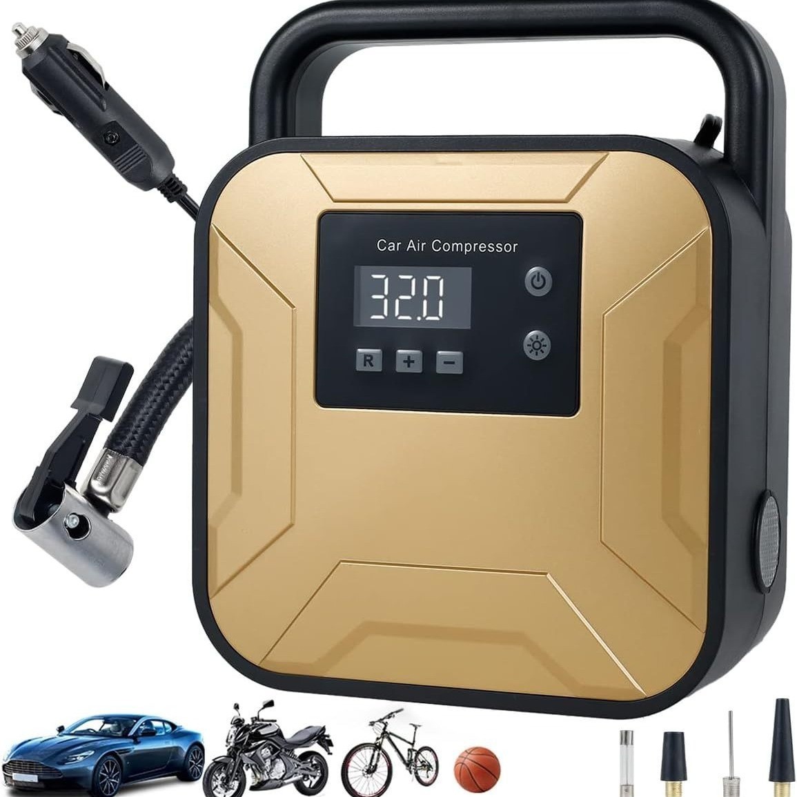 车载充气泵汽车泵跨境电商打气泵自动充停轮胎气泵车用数显充气泵图2