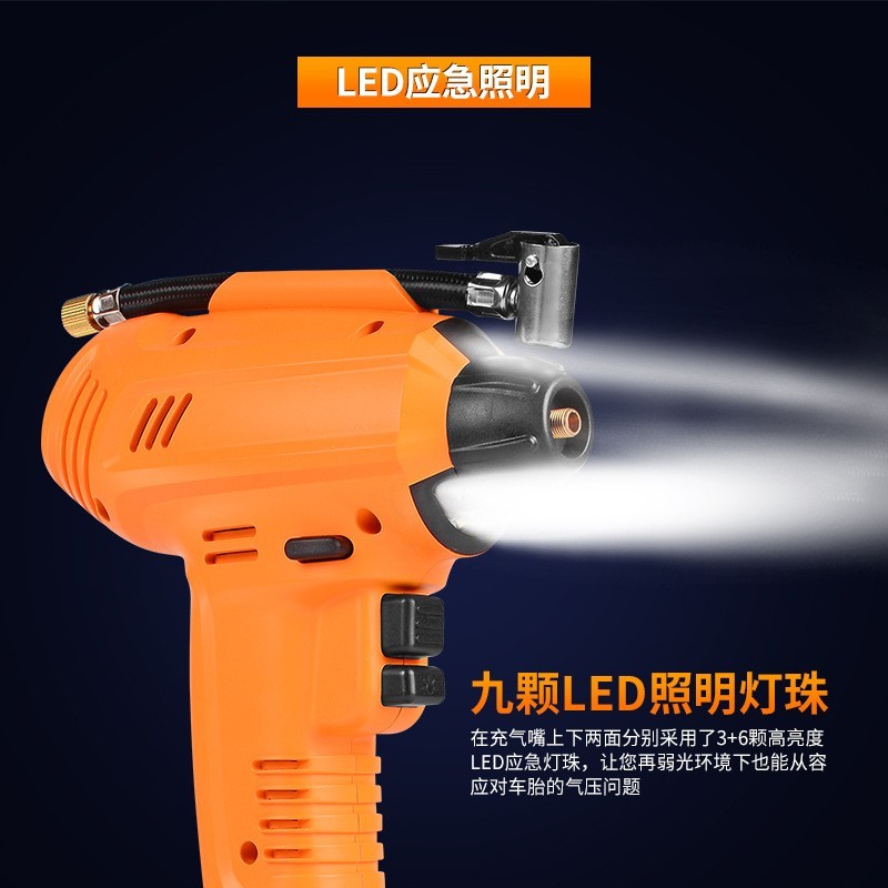 定制便携式电动充气泵 无线手持式车载打气泵 户外应急车载充气泵图3