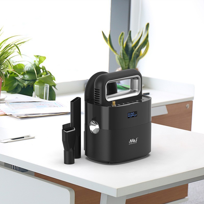 定制四合一充气泵 无线充电家车两用智能数显胎压监测照明充气泵图3