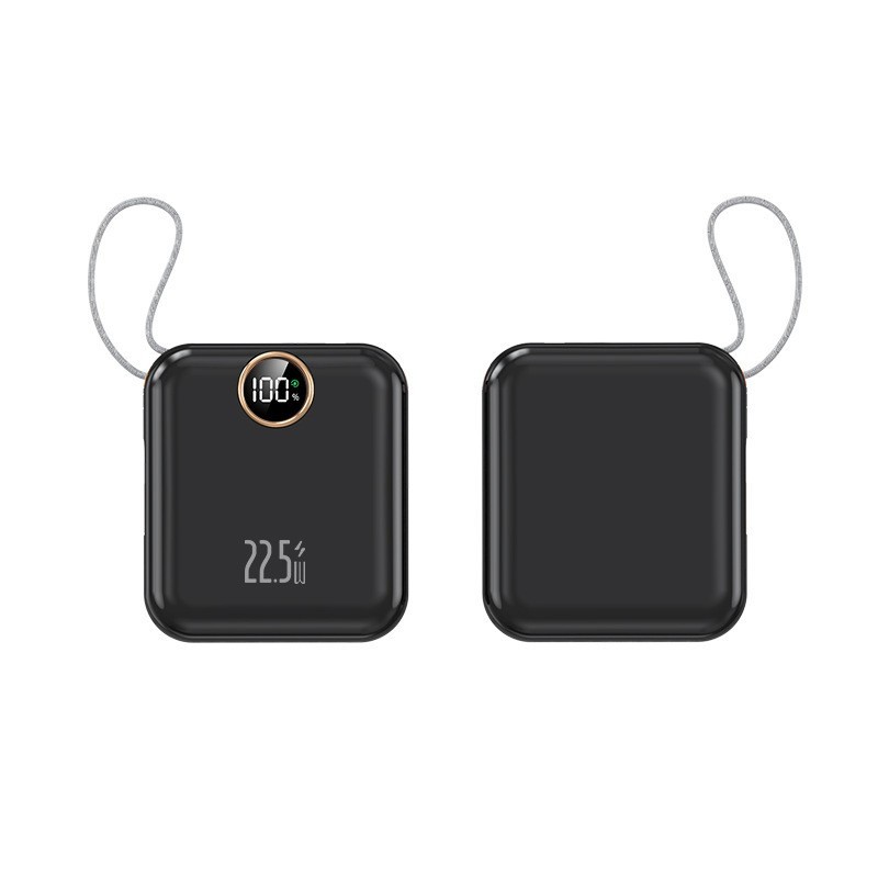 跨境亚马逊迷你快充充电宝自带手提线LCD数显户外便携式移动电源图3