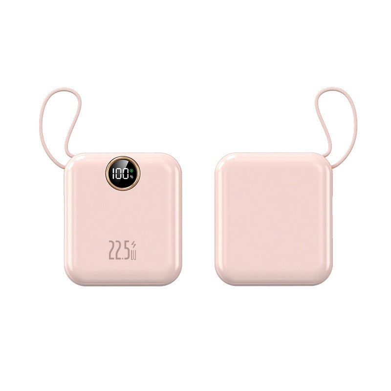 跨境亚马逊迷你快充充电宝自带手提线LCD数显户外便携式移动电源图5