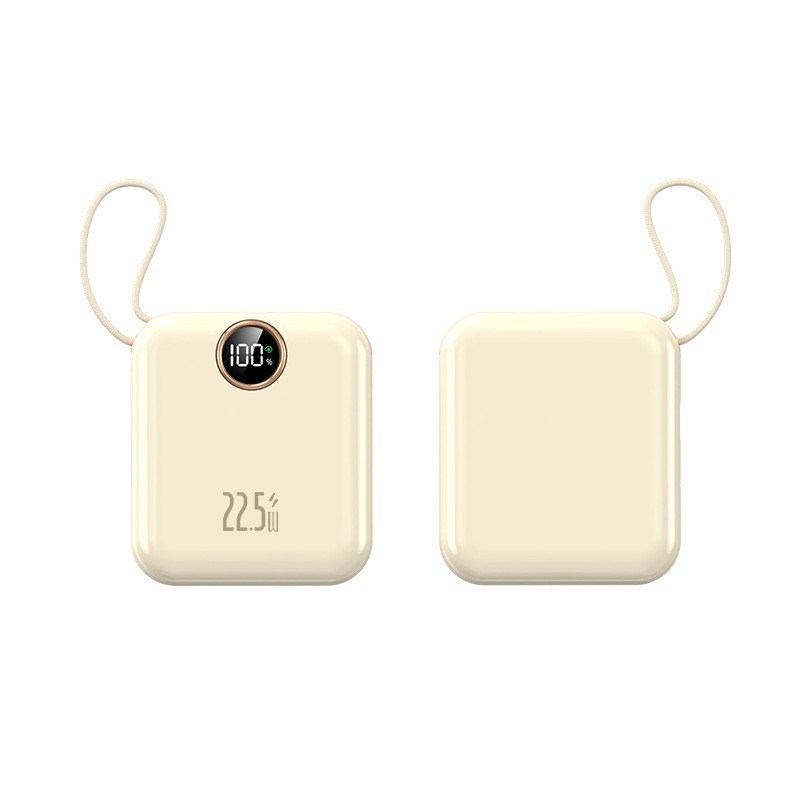 跨境亚马逊迷你快充充电宝自带手提线LCD数显户外便携式移动电源图6