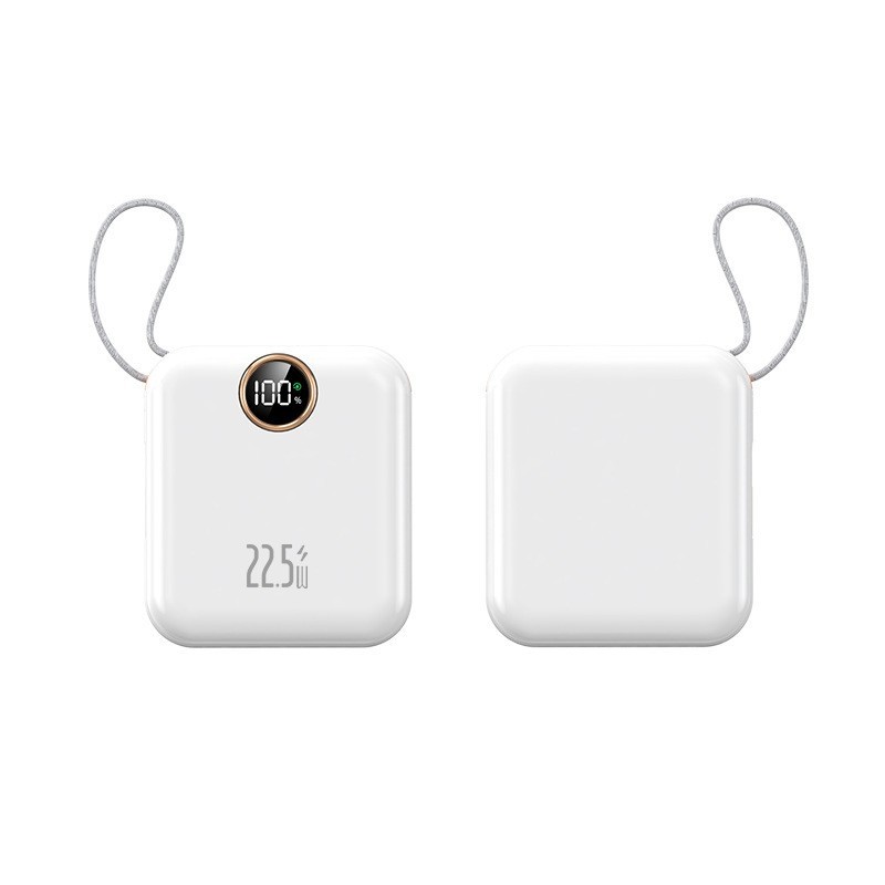 跨境亚马逊迷你快充充电宝自带手提线LCD数显户外便携式移动电源图4